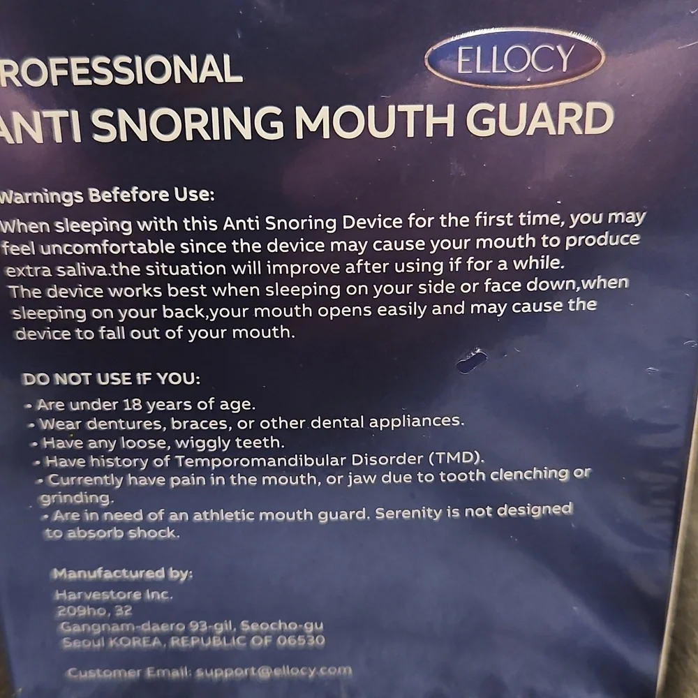 NWT Ellocy Anti Snoring Devices – Mouth Guard for Snoring & Teeth Grinding
